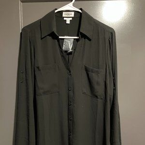 NEW: Express Dress/Work Black Blouse, Size Medium